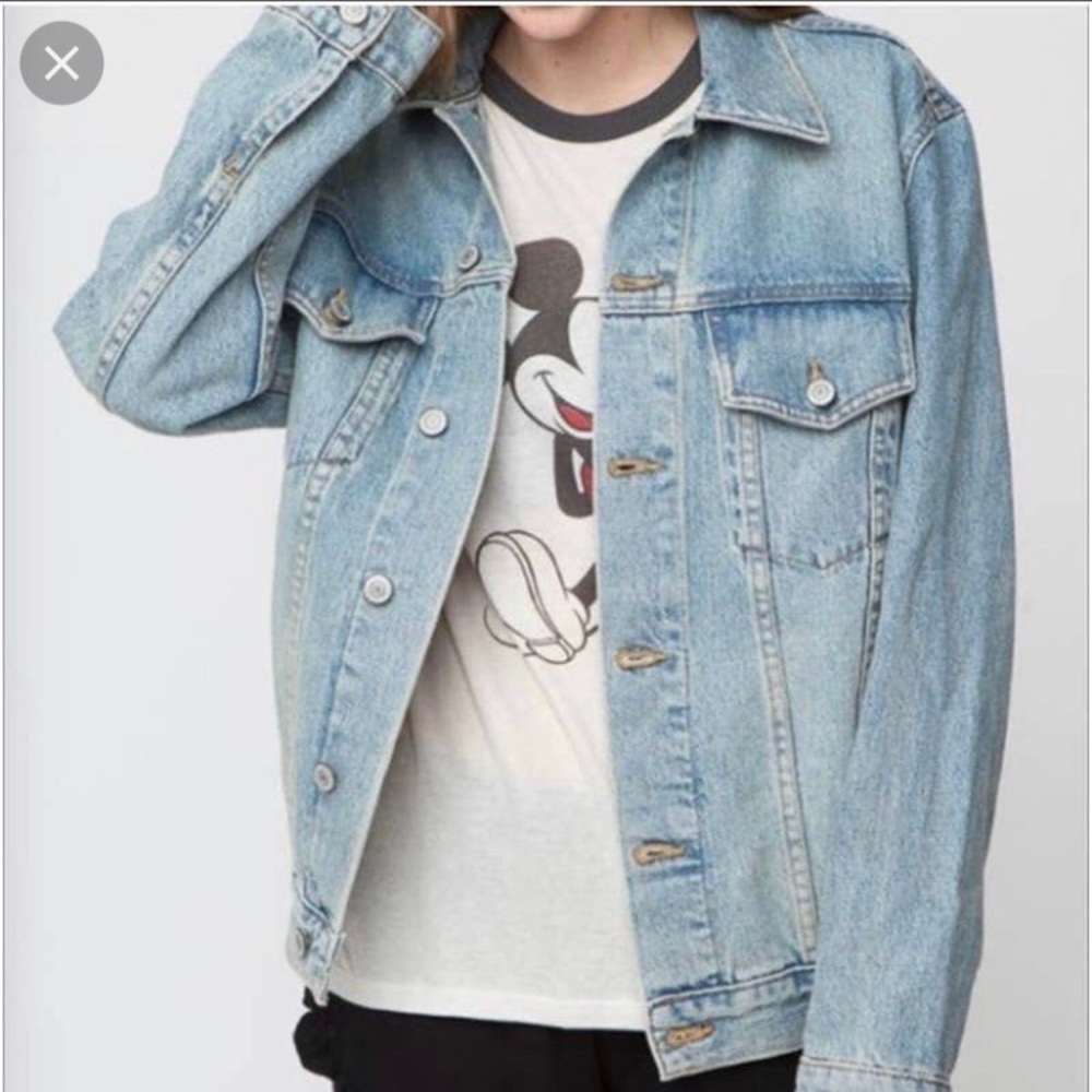 Brandy Melville Light Wash Denim Jacket One Size